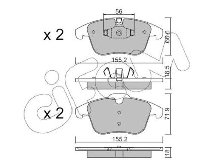 CITROEN гальмівні колодки передн C5 III 08-,Peugeot 407 04-,508 10- CIFAM 822-675-5