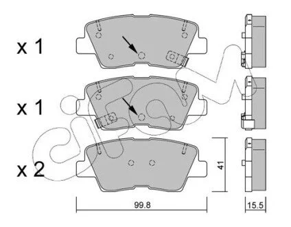 KIA Тормозные колодки задн.Carens,Ceed,Soul,Hyundai i10,20,30,40,Tucson CIFAM 822-886-1