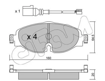 VW К-т передних торм. колодок (с датч.) Golf VII, AUDI A3 13-, SKODA Octavia 12- CIFAM 822-950-0K