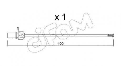 Датчик зносу гальмівних колодок (передніх) Audi A4/A5/Q5/Q7 15- (К-кт 2шт.) L=405mm CIFAM SU347