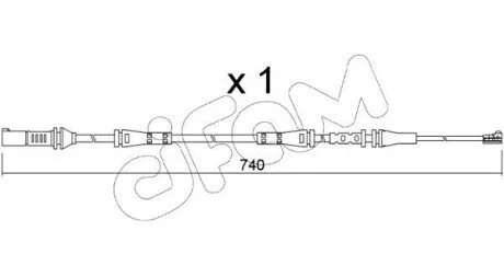 Датчик зношування гальмівних колодок (задніх) BMW X3 (G01)/X4 (G02) 17- (L=740mm) CIFAM SU362