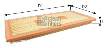 Фильтр воздушный MB E-CLASS (W212)/C-CLASS (W204) 3.5 11- CLEAN FILTERS MA3481 (фото 1)