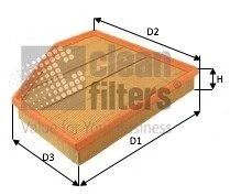 Фільтр повітряний BMW 1 (F20)/2 (F23)/3 (F31)/4 (F36) 2.0/3.0 15- CLEAN FILTERS MA3492
