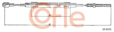 Трос ручного тормоза зад. Л/П Bmw 518-520-520 24V-524TD-525-530-535-540 ABS (E34) (дисковые тормоза)) 1755/610 COFLE 10.4152