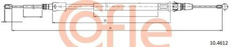 Трос ручного тормоза зад. Л/П Citroen C5 III (RD_) 2008/02- COFLE 10.4612