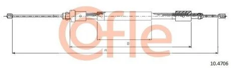 Трос ручного тормоза зад. Berlingo/Partner 96-99 Пр. (>ch.08393) COFLE 10.4706