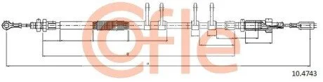 Трос ручного тормоза перед. PSA Boxer/Ducato/Jumper 40-Maxi mod 06- 2910/2598 COFLE 10.4743