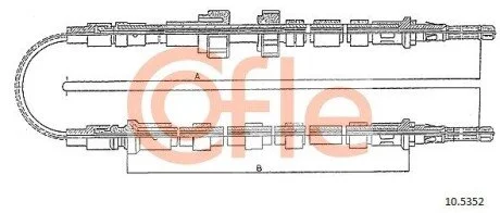 Трос ручного тормоза зад. Ford Escort/Orion 5/91- 3273/1311+1400 COFLE 10.5352