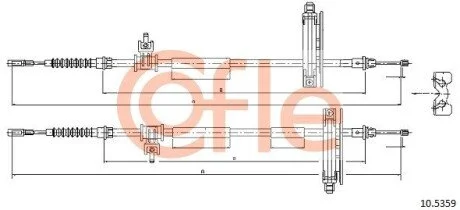 Трос ручного тормоза 1765/1585 Ford Focus 99- COFLE 10.5359