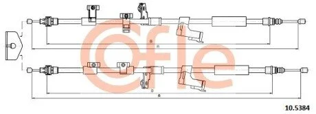 Трос ручного гальма зад. (диск) Ford Focus 11- COFLE 10.5384