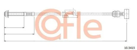 Фото 1 - трос ручника COFLE 10.5415 Трос ручника COFLE 10.5415 (фото 1)