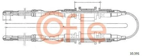 Трос ручного тормоза Opel Kadett E 1.6-1.8 COFLE 10.591