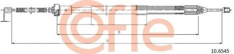 Трос ручного тормоза зад. Л RENAULT TWINGO II 1.2/1.5D 03.07- COFLE 10.6545