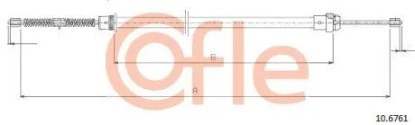 Фото 1 - трос ручного гальма COFLE 106761 Трос ручного гальма COFLE 106761 (фото 1)