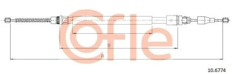 Трос ручника COFLE 10.6774 (фото 1)