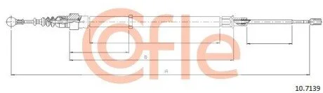 Трос ручных тормозов Skoda Fabia, VW Polo, 1,2-1,9, 02- COFLE 10.7139