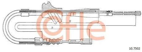 Трос ручного тормоза зад. П Audi 80/90 78-88 (барабанные тормоза) 1150/415 COFLE 10.7502