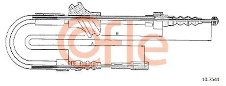 Трос ручных тормозов левый (диск) Audi 80 89-91 COFLE 10.7541