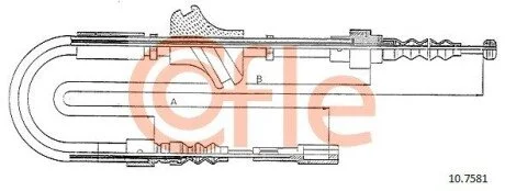 Трос ручного тормоза лев./прав. Audi 100 85-A 200 88- (диск.) COFLE 10.7581