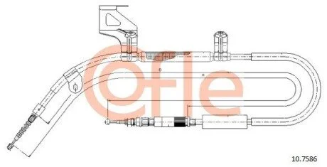 Трос ручного тормоза лев. Audi A6, 1,8-3,0, 97-05 COFLE 10.7586