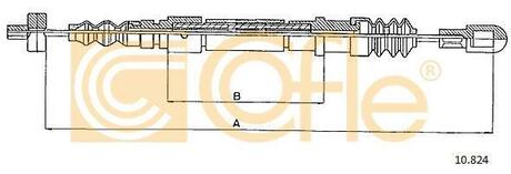 Трос стояночного тормоза COFLE 10.824 (фото 1)