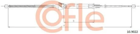 Трос ручного гальма 10.9022 SEAT TOLEDO/SKODA RAPID 12- 1707/959 HAMULCE B╩BNOWE LEWA/PRAWA COFLE 109022