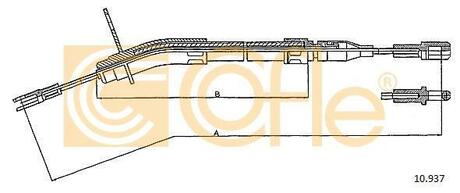 Трос ручного гальма лівий DB W123 76-85 COFLE 10.937 (фото 1)