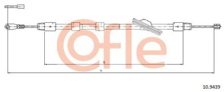 Трос ручного гальма COFLE 109439