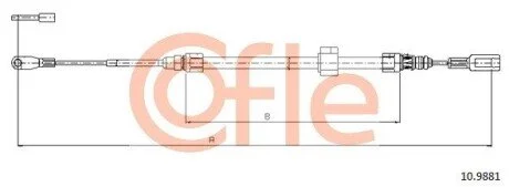 Трос ручника COFLE 10.9881