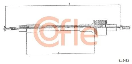 Трос сцепления Ford Sierra Diesel 2,3 -90 COFLE 11.2432
