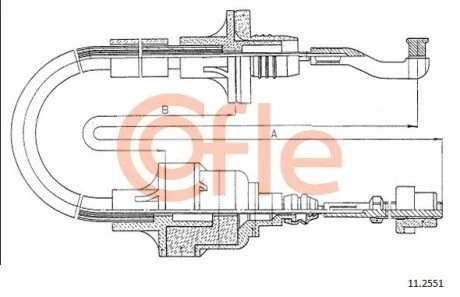 Трос сцепления Opel Vectra 1.4/1.6/1.7TD 89- COFLE 11.2551