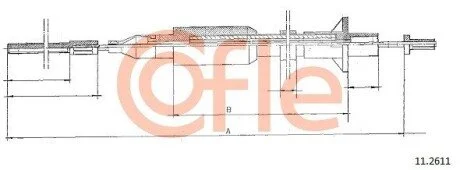 Трос сцепления Opel Omega 2.3D,TD COFLE 11.2611
