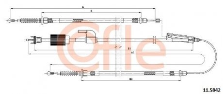 Трос ручного тормоза (1730mm/755mm) Opel Zafira C 1.4-2.0D 10.11- COFLE 11.5842 (фото 1)