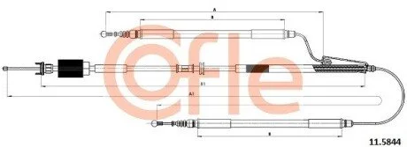 Трос ручного тормоза Opel Insignia A 1.4-2.0D 07.08-03.17 COFLE 11.5844