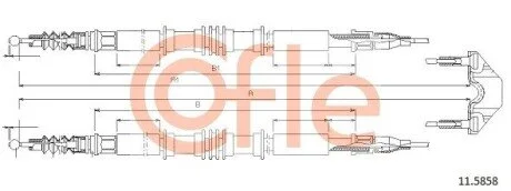 Трос ручного гальма COFLE 115858