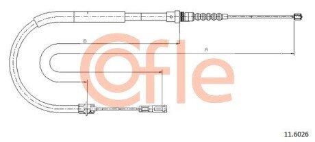 Трос ручника Peugeot 605 93- COFLE 11.6026 (фото 1)