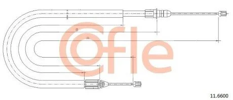 Трос ручного гальма COFLE 116600