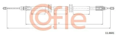 Трос ручного гальма COFLE 11.6681