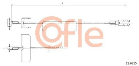 Трос ручного тормоза средний Trafic 11- (1643) COFLE 11.6816