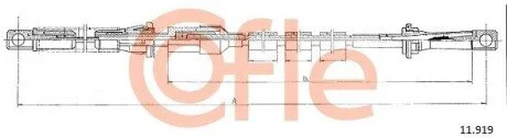 Трос акселератора Ford Transit 2,5D 86- COFLE 11.919