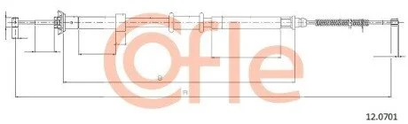 Трос ручного гальма COFLE 120701