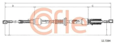Трос куліси Ducato/Jumper 2.5/2.8 D/TD 94-02 (кпп MG) (960/690) COFLE 12.7284