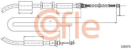 Трос ручного гальма COFLE 1281P2