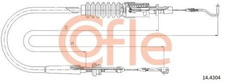 Трос газа VW T-4 1.9D/TD 1230mm COFLE 14.4304