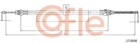 Трос ручного тормоза зад. NOTE 06- Л. (1706/1494) COFLE 17.0008