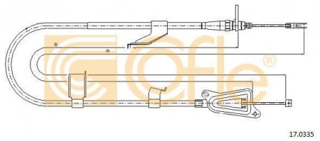 Трос ручного тормоза зад. X-TRAIL T30 03-08 л. (1745/1608) COFLE 17.0335