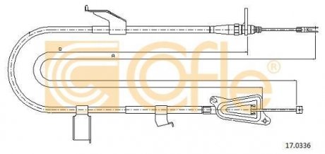 Трос ручного тормоза зад. X-TRAIL T30 03-08. (1736/1598) COFLE 17.0336