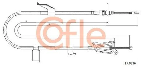 Трос ручного тормоза зад. X-TRAIL T30 03-08. (1736/1598) COFLE 17.0336
