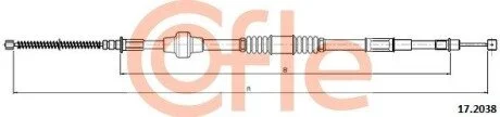 Трос ручного тормоза зад. Mitsubishi Lancer 03-08 Пр. (1525/1308) COFLE 17.2038