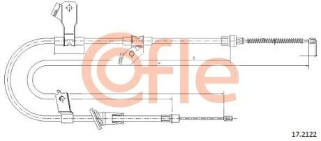 Трос ручного тормоза зад. Colt 04- Л. (1525/1315) COFLE 17.2122